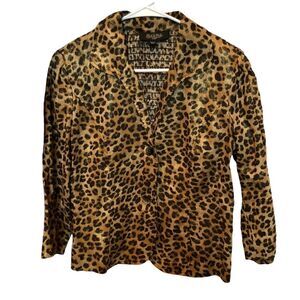 Peck & Peck Petite Animal Print Light Jacket Excellent Condition Small